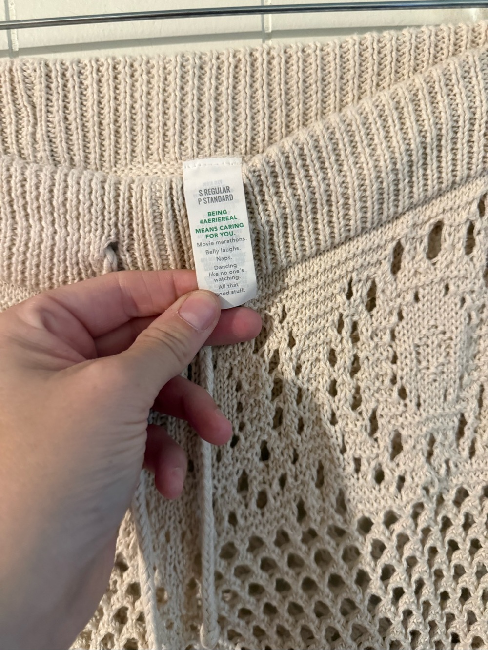 Aerie Cream Crochet Wide Leg Cover Up Pants High Waisted Boho Beach S - Picture 6 of 7